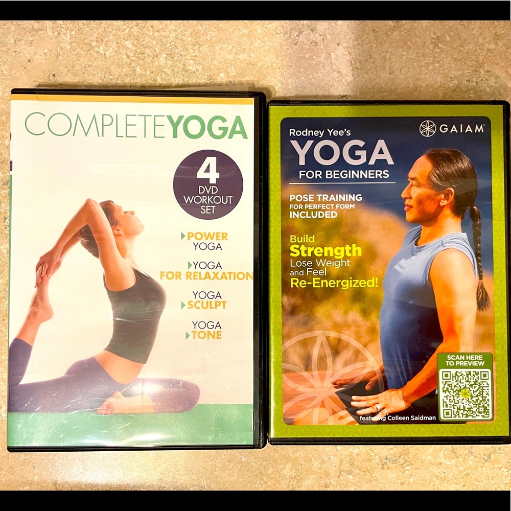 Gaiam 4 Yoga DVD set and Rodney Yee Yoga for Beginners DVD